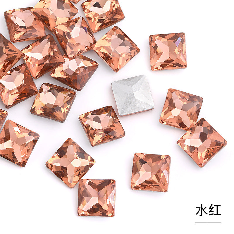 Square special-shaped diamonds, real silver-plated bottoms, bags, hair clips, accessories, shoes, clothing, accessories, pointed bottoms, square diamonds