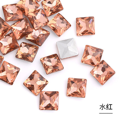 Square special-shaped diamonds, real silver-plated bottoms, bags, hair clips, accessories, shoes, clothing, accessories, pointed bottoms, square diamonds
