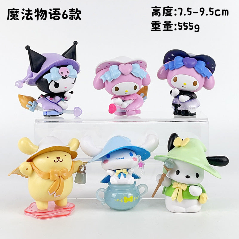 Sanrio Magic Story Melody 6 Blind Box Cool Kulomi Cinnamon Dog Peripheral Figure Ornaments Wholesale