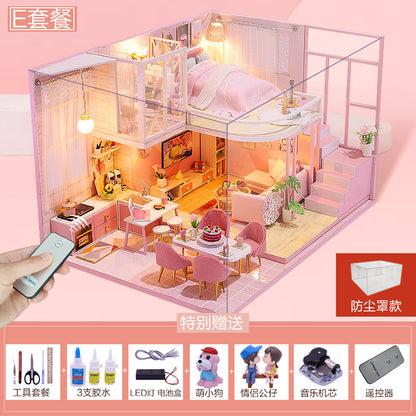 Yangbei DIY cabin making mini princess small house model assembly villa toy creative birthday gift female