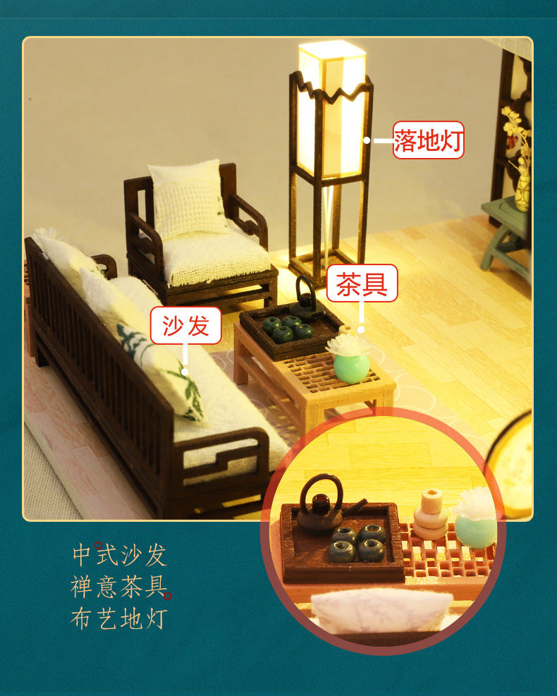 Jiite DIY Cottage M033-B Yaxinju Wooden Hand-assembled Miniature Landscape Model Ornament Birthday Gift
