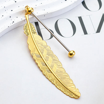 DIY Beaded Feather Bookmark - Primary School Graduation Anniversary Souvenir Metal Bookmark Children's Cute Bookcase Pendant