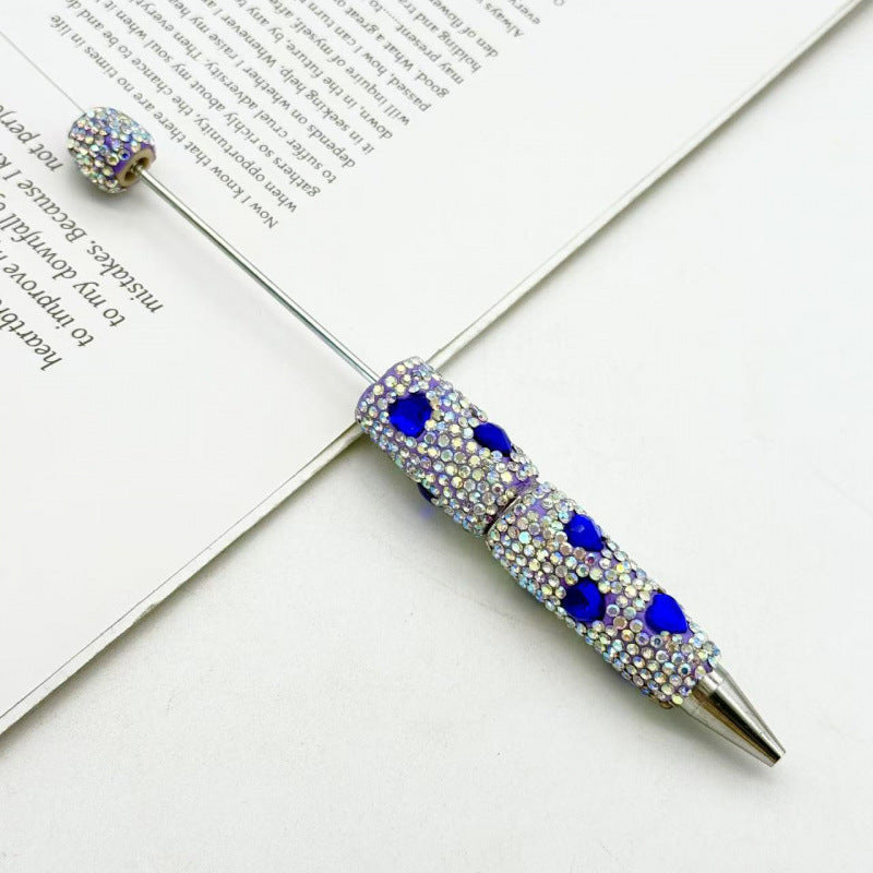 Creative colorful love full diamond ballpoint pen DIY beading electroplating handmade diamond set ballpoint pen cross-border hot sale spot