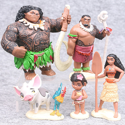 Cross-border new second-generation Moana figure Moana princess ornament Mona princess microlandscape toy ornament