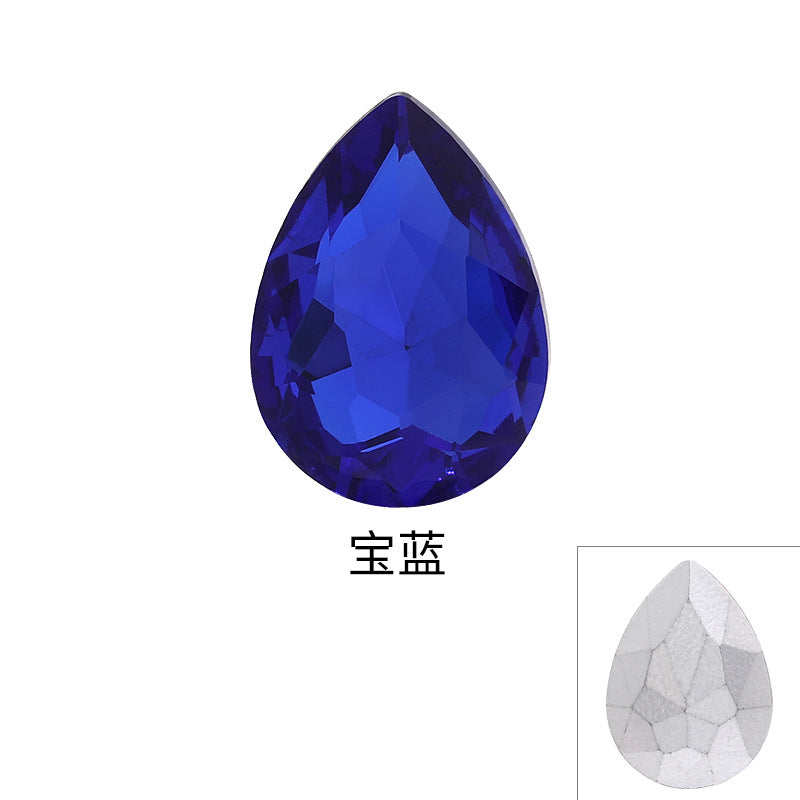 Drop Shape Diamond, Real Silver Plated Bottom Glass, Rhinestone Luggage, Hair Accessories, Accessories, Culet Drop Diamond