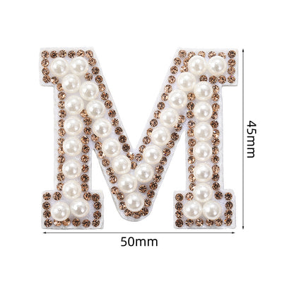 Crystal yellow diamond 26-letter fabric patch set, hot-hot stamped colored letter patch for clothing bags, diamond patches