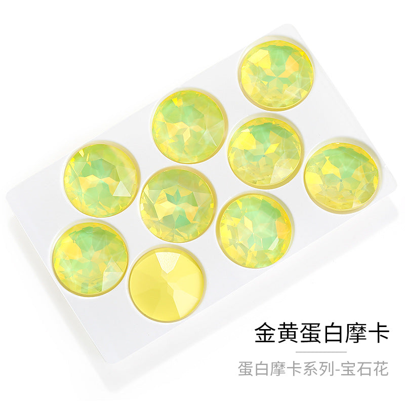 Xichuan crystal glass diamond 27mm gemstone flower pointed bottom special-shaped diamond DIY hair ornament diamond ornament super flash protein fantasy match