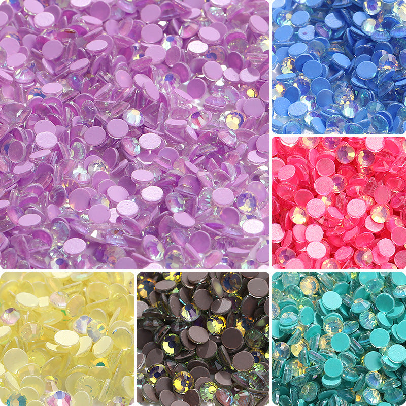 Guomao A-Diamond Even-Face Protein Mocha Fluorescent Ultra-Glitter Glass Diamond Jewelry Accessories DIY Phone Case Accessories Flat-Bottom Diamond