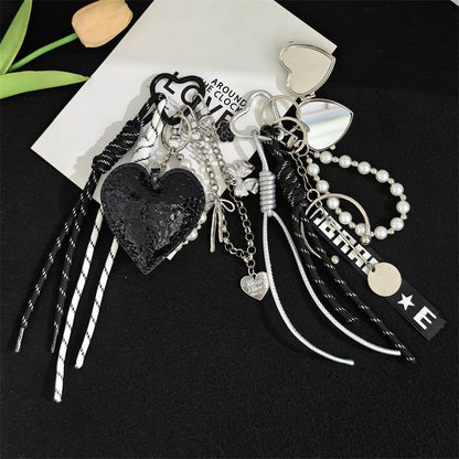 New product miu style five-pointed star bag ornament car key chain dopamine color matching pendant souvenir lanyard outfit