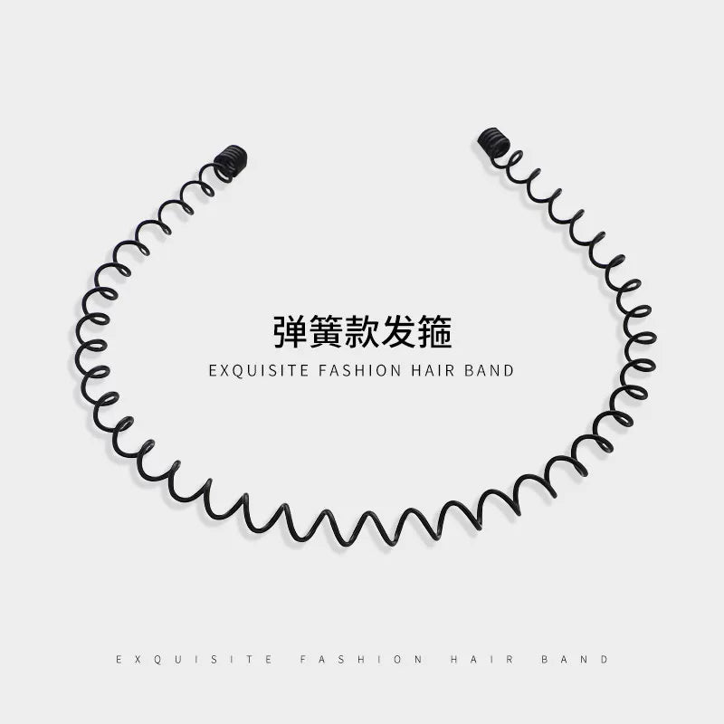 Simple black metal headband for women's face washing, sports invisible men's hairband fixed headband that does not tighten hair clips