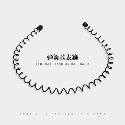 Simple black metal headband for women's face washing, sports invisible men's hairband fixed headband that does not tighten hair clips
