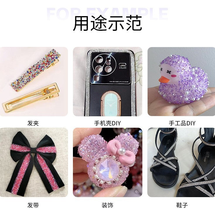 Rose gold base powder diamond strips with adhesive backing, self-adhesive hot stamp rhinestones, rhinestone crafts, clothing accessories, accessories, resin diamond strips