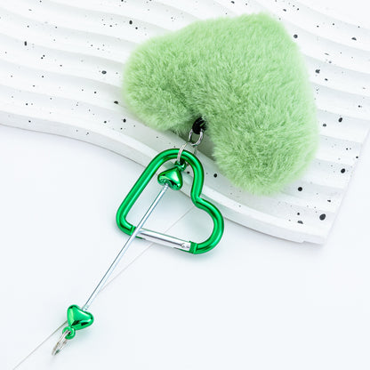 DIY Beaded Love Carabiner - Plush Pendant Love Lock Buckle Hairball Carabiner Wholesale