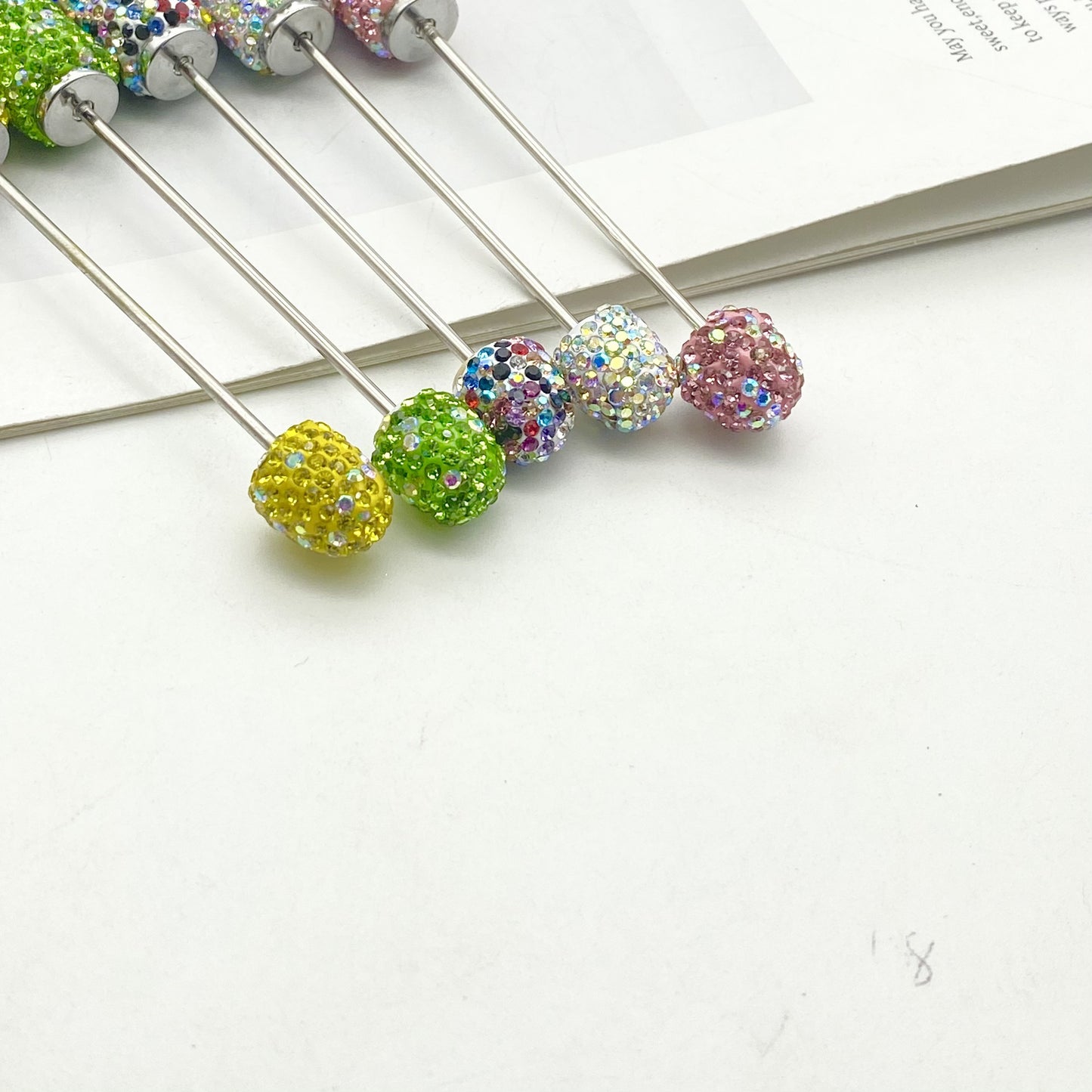 AB colorful full diamond touch screen pen DIY clay handmade rhinestone ballpoint pen live broadcast hot sale beaded gift pen hot sale