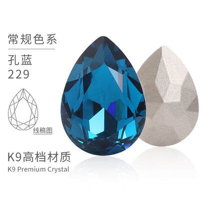 K9 material, pointed bottom pear-shaped rhinestone, color-resistant base, clothing crystal accessories, high-end pinkstone rhinestone