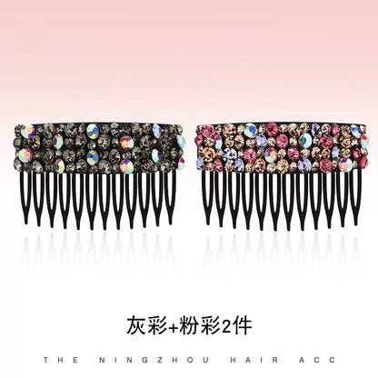Korean Dongdaemun High-End Rhinestone Hair Comb Inverted Comb for Women, Sophisticated Elegance New Loose Hair Styling Tool Hair Clip