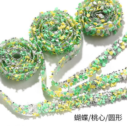 Tear off and stick love soft pottery shard drill tape adhesive self-adhesive process DIY jewelry clothing accessories bow drill belt