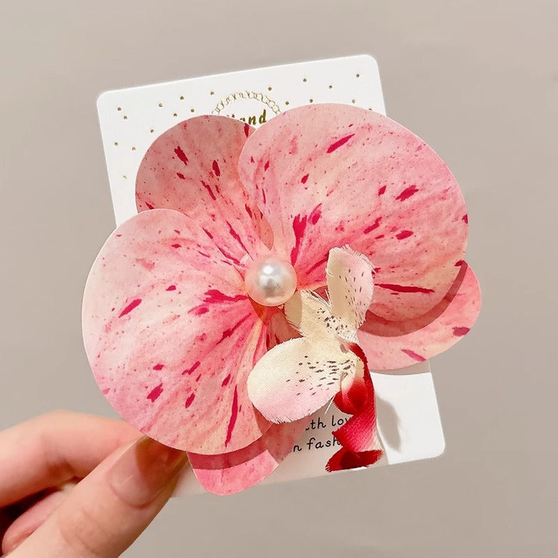 Flower hairpin female hottie photo headgear retro super fairy atmosphere blue beautiful new Chinese side clip hair accessories