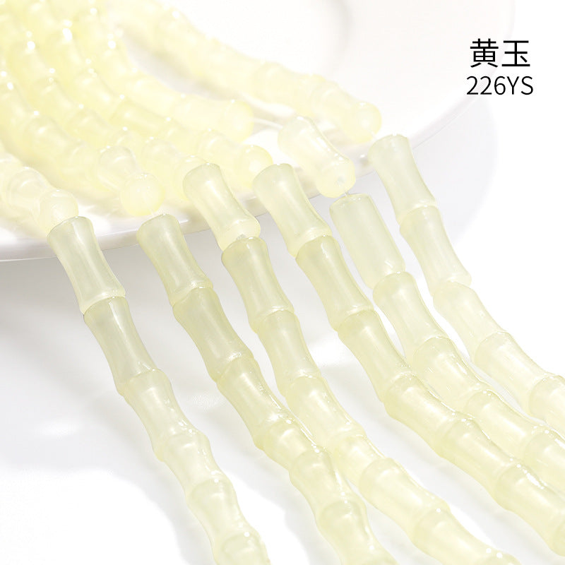 6x12mm Glass Bamboo Beads - Translucent Glazed Crystal DIY Jewelry Beading Accessories
