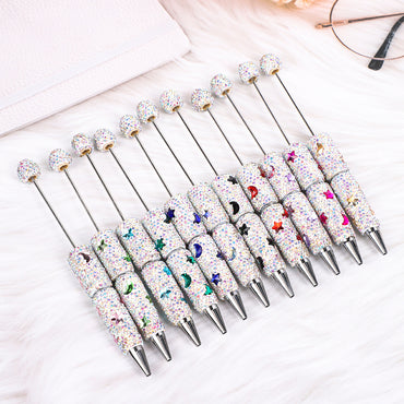 Star Moon Full Diamond Ballpoint Pen Creative DIY Beadable Handmade Diamond Ballpoint Pen Manufacturer Gift Pen Wholesale