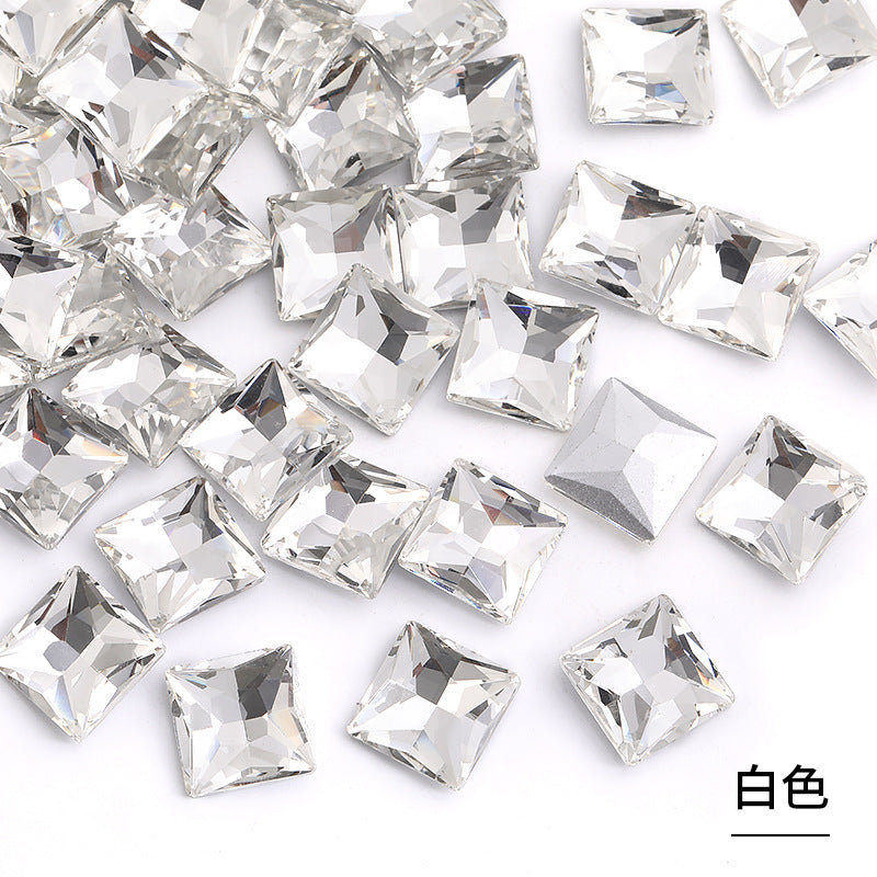 Square special-shaped diamonds, real silver-plated bottoms, bags, hair clips, accessories, shoes, clothing, accessories, pointed bottoms, square diamonds