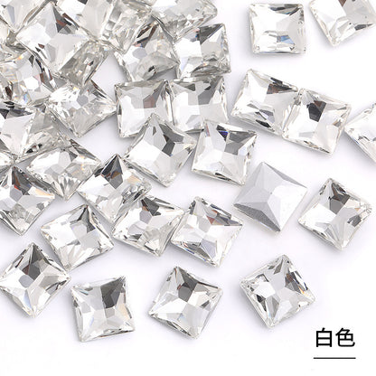 Square special-shaped diamonds, real silver-plated bottoms, bags, hair clips, accessories, shoes, clothing, accessories, pointed bottoms, square diamonds