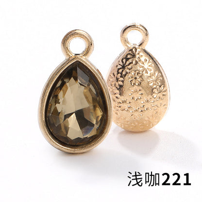 Cross-border hot-selling waterdrop pendants, gold-plated base diamond-inlaid headbands, clothing accessories, earrings, necklaces, accessories, versatile single pendants