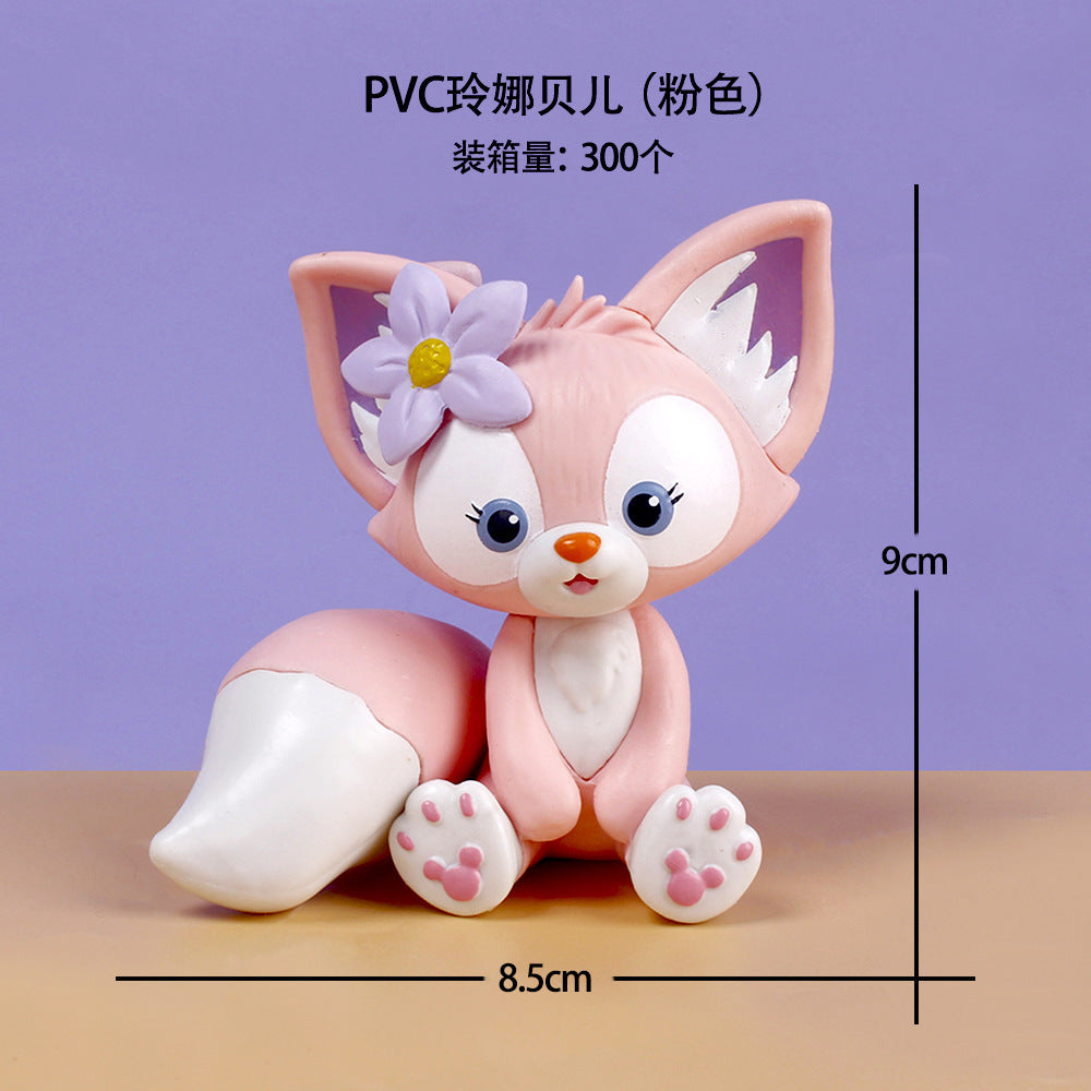 Lina Belle little fox cake decoration ornament PVC cartoon doll car doll Lina home decoration