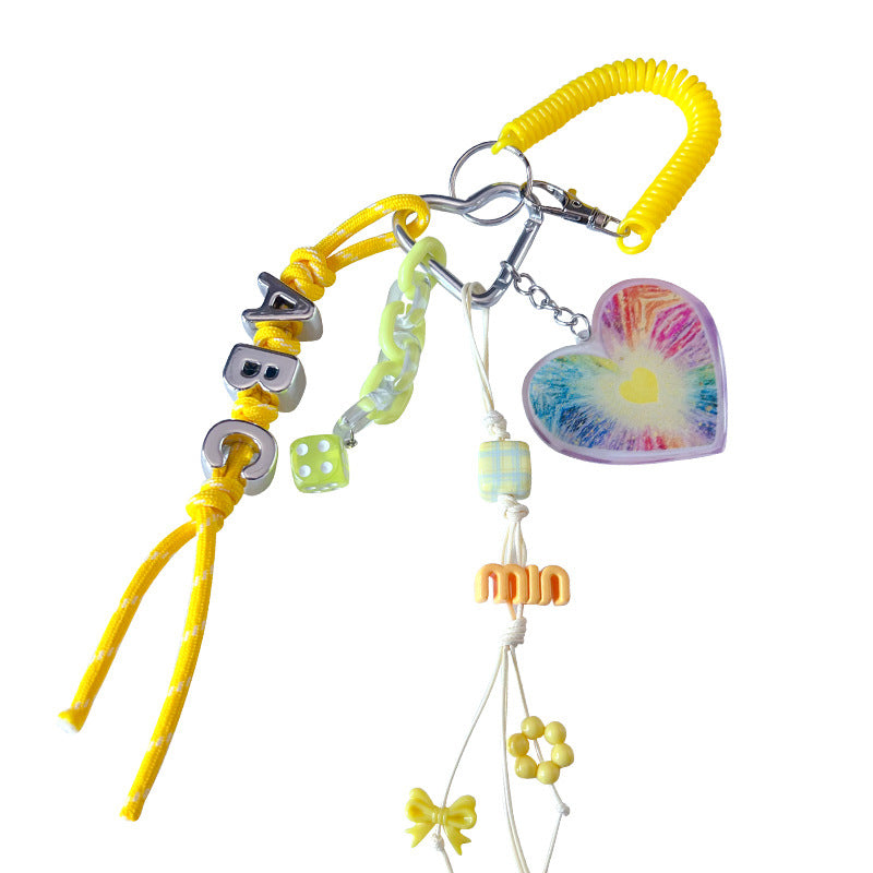 Creative miu series love bracelet keychain simple bag pendant accessories car DIY keychain pendant wholesale