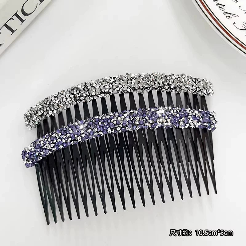 Premium glitter rhinestone hair comb, loose hair management tool, 2026 new toothbrush, bangs inverted comb, elegant hair clip, hair accessory