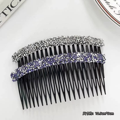Premium glitter rhinestone hair comb, loose hair management tool, 2026 new toothbrush, bangs inverted comb, elegant hair clip, hair accessory