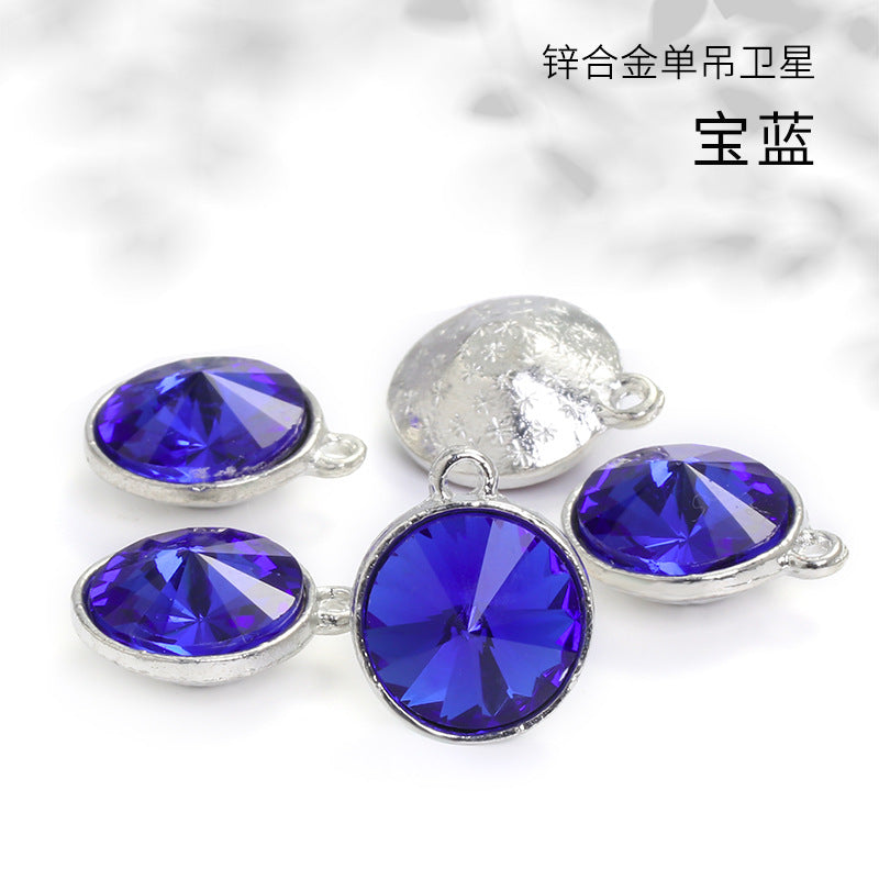 12mm zinc alloy satellite single pendant bag, necklace, bracelet, clothing decoration, accessory satellite shape round single-hole pendant