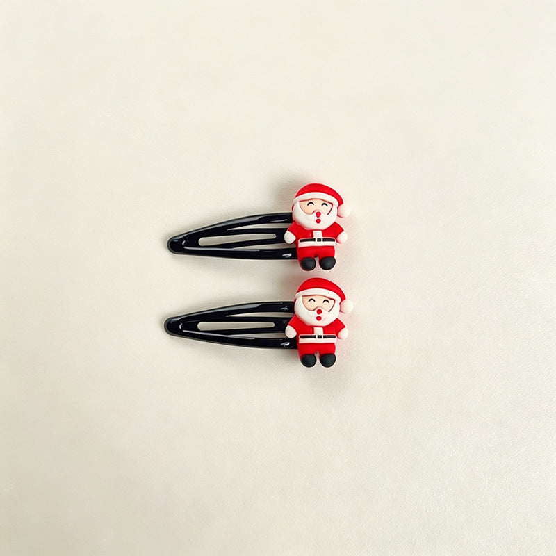 Christmas BB clip hairpin cartoon cute Santa hairpin red BB clip girl side clip bangs clip hair accessories