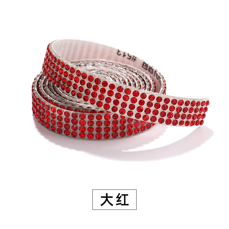 4-row diamond tape, exquisite self-adhesive diamond strips, DIY jewelry accessories, crystal water rhinestone stickers, diamond adhesive decoration, self-adhesive