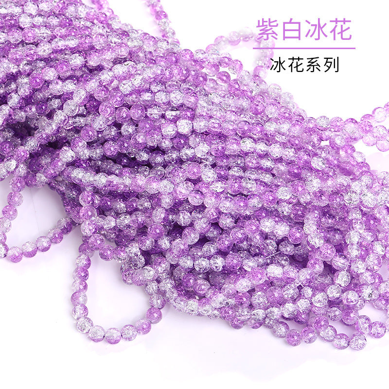 Xichuan autumn colorful ice flower jelly round beads DIY bracelet, necklace, jewelry, accessories, handmade perforated beads