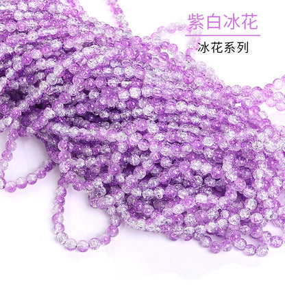 Xichuan autumn colorful ice flower jelly round beads DIY bracelet, necklace, jewelry, accessories, handmade perforated beads
