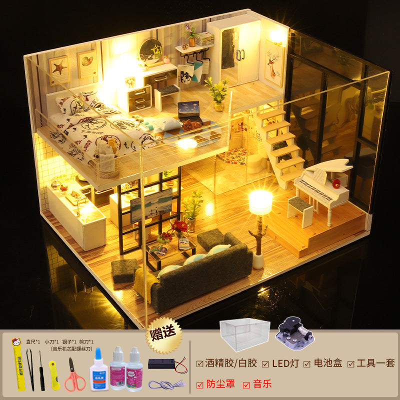 Yangbei DIY cabin making mini princess small house model assembly villa toy creative birthday gift female
