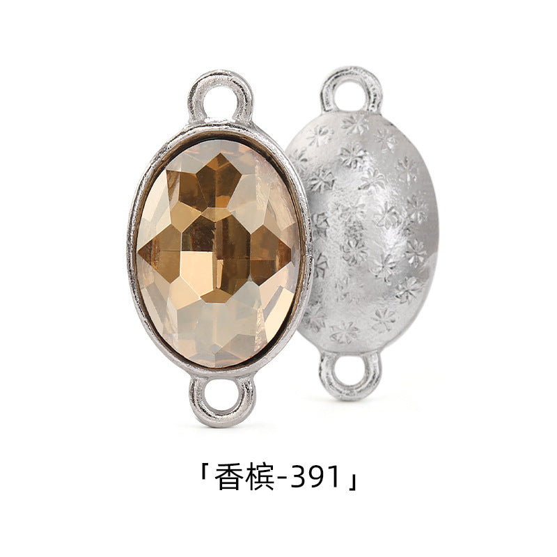 Oval 10*14mm double hanging zinc alloy silver chain headband pendant clothing DIY accessories hairpin headband hanging