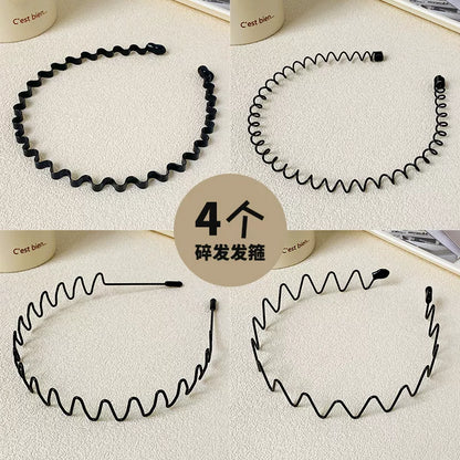Simple black metal headband for women's face washing, sports invisible men's hairband fixed headband that does not tighten hair clips