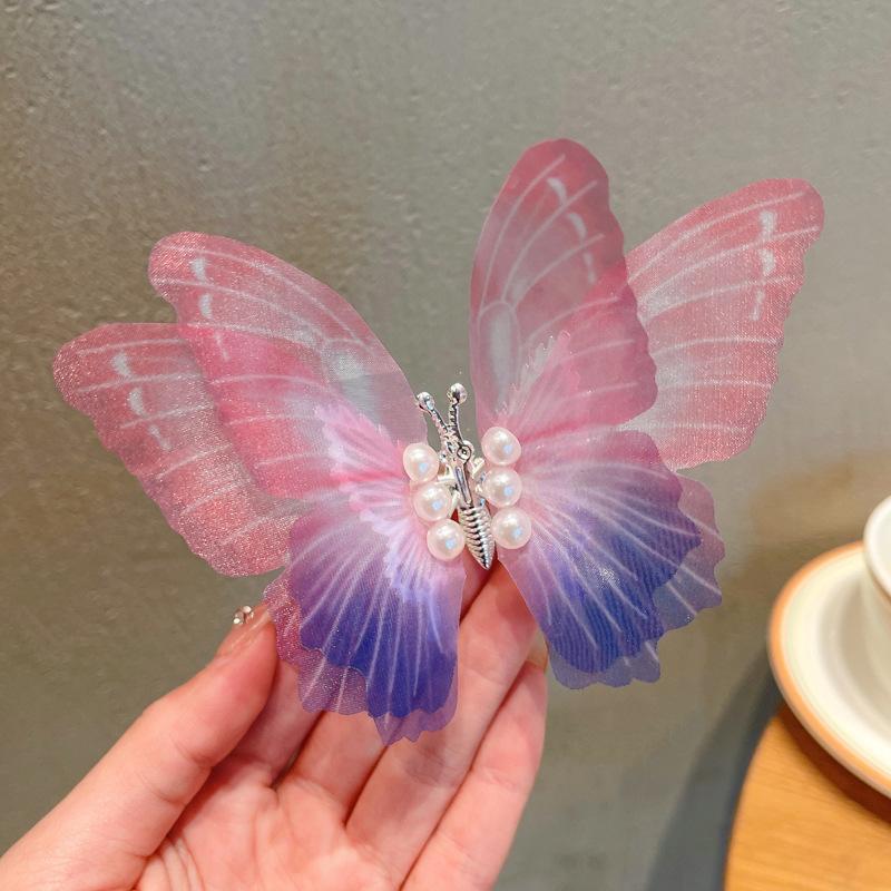 Flower hairpin female hottie photo headgear retro super fairy atmosphere blue beautiful new Chinese side clip hair accessories