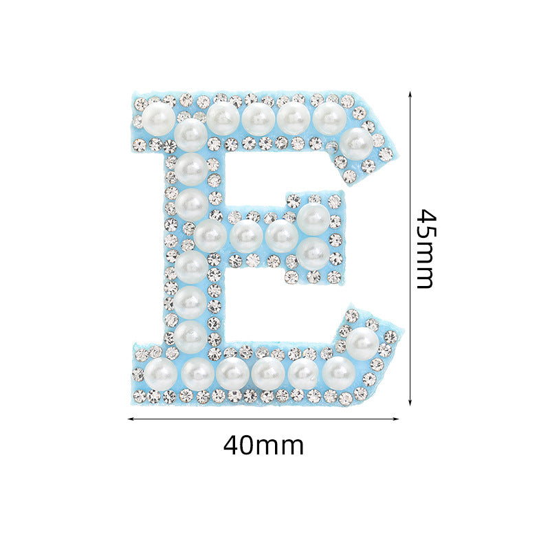 Hot Heat Patch Stickers with 26 English Letters Stickers DIY Accessories Clothing and Hat Accessories Blue Non-Woven Fabric Stickers