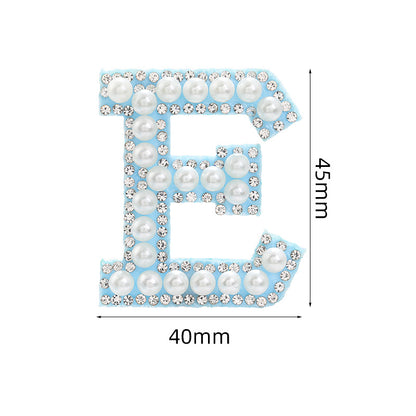 Hot Heat Patch Stickers with 26 English Letters Stickers DIY Accessories Clothing and Hat Accessories Blue Non-Woven Fabric Stickers