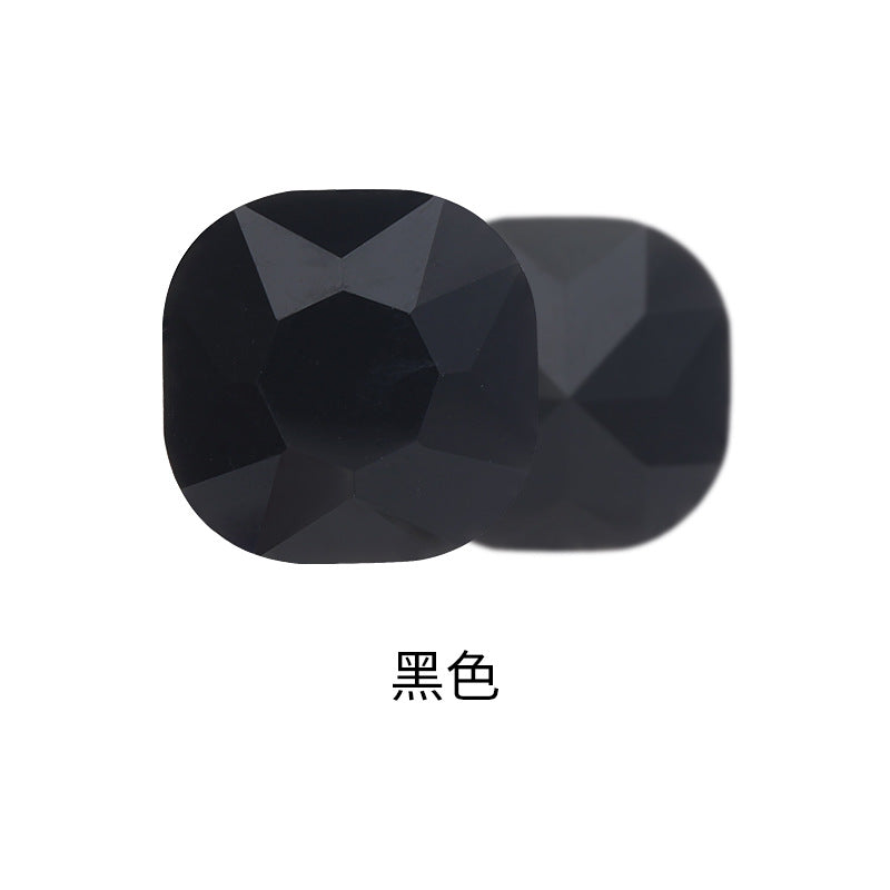 Fat square pointed sole special-shaped diamond earrings, nail art diamond accessories, shoes, bags, clothing, crystal accessories, pointed sole fat square diamonds