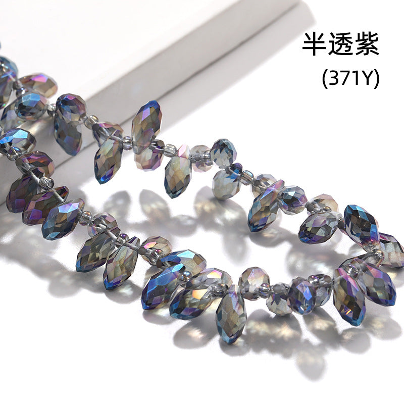 Water Drop Crystal Glass Beads - 6x12mm Horizontal Hole Multi-Color Beaded Curtain Clothing DIY