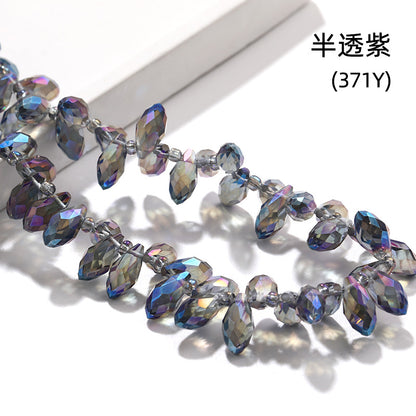 Water Drop Crystal Glass Beads - 6x12mm Horizontal Hole Multi-Color Beaded Curtain Clothing DIY