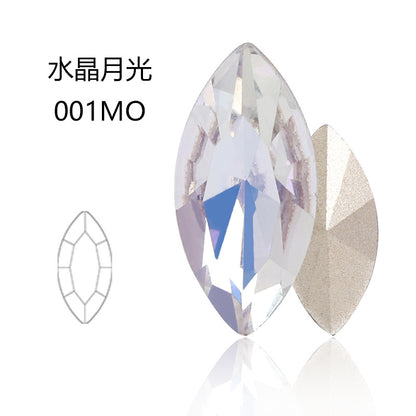 Cross-border Internet celebrity K9 diamond-shaped diamond pointed bottom, special-shaped marquise crystal diamond earrings, necklace accessories, nail art, sparkling diamonds