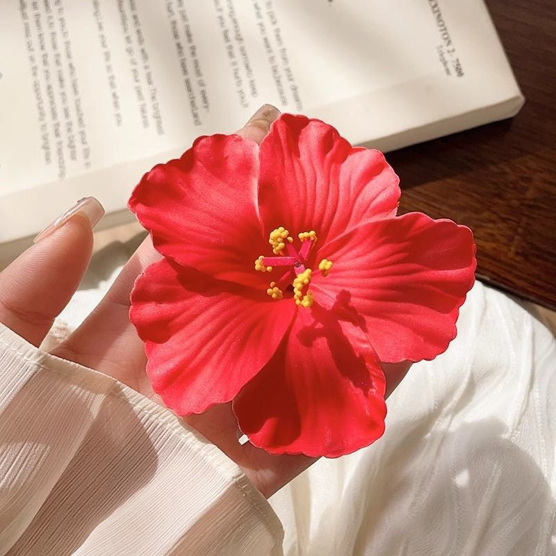 Flower hairpin female hottie photo headgear retro super fairy atmosphere blue beautiful new Chinese side clip hair accessories