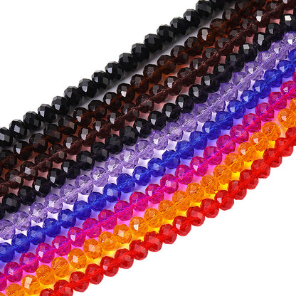 10mm electroplated crystal flat beads with glass through-hole beads, DIY accessories wholesale bead stringing accessories, crystal loose bead lanyards