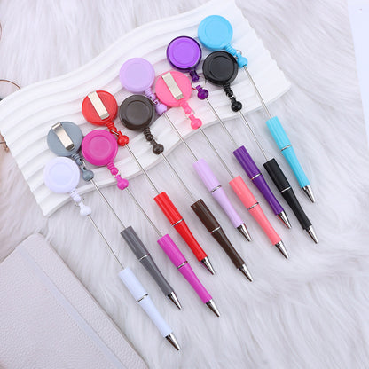 DIY easy to pull buckle ballpoint pen color plastic retractable doctor nurse badge card easy pull cable buckle