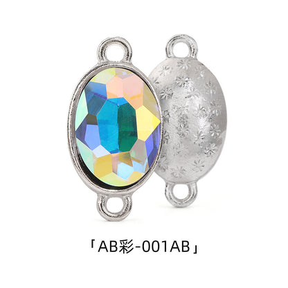 Oval 10*14mm double hanging zinc alloy silver chain headband pendant clothing DIY accessories hairpin headband hanging